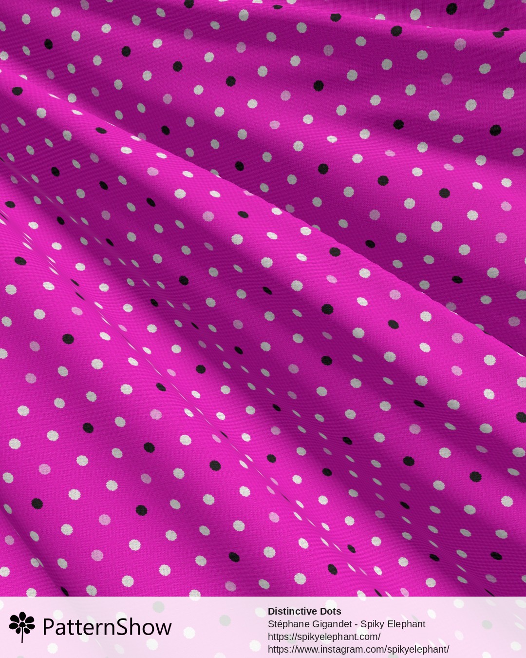 Distinctive Dots - White Pink Black Hot Pink Purple