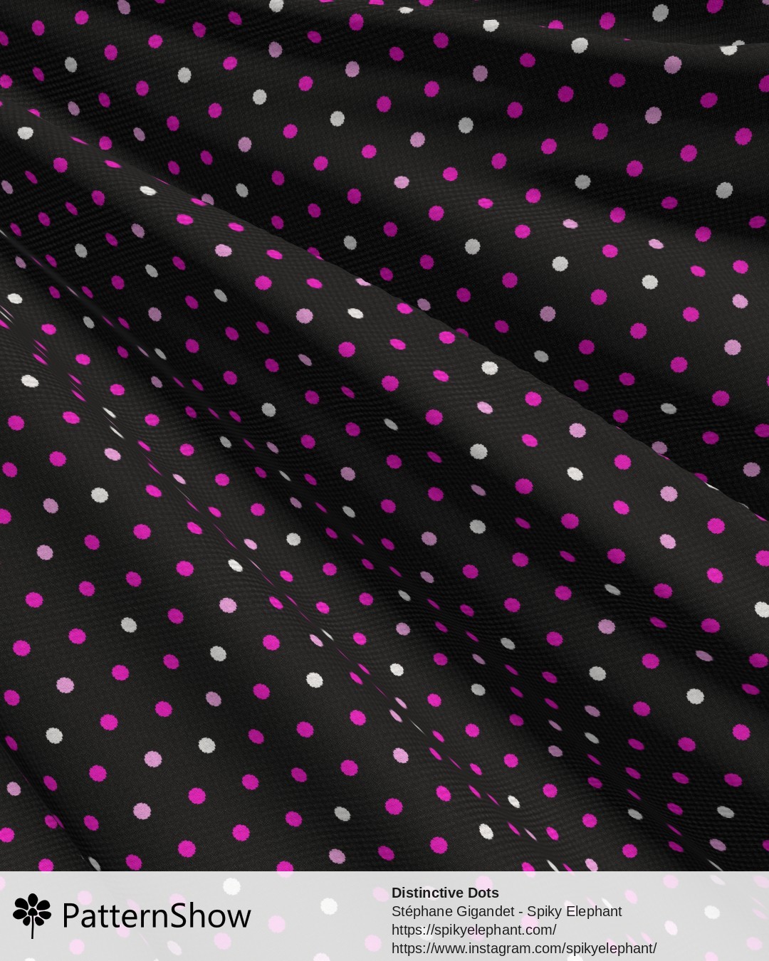 Distinctive Dots - Purple Hot Pink White Dark Grey Black