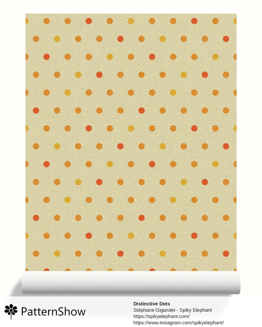 Distinctive Dots wallpaper - Red Orange Yellow Cream