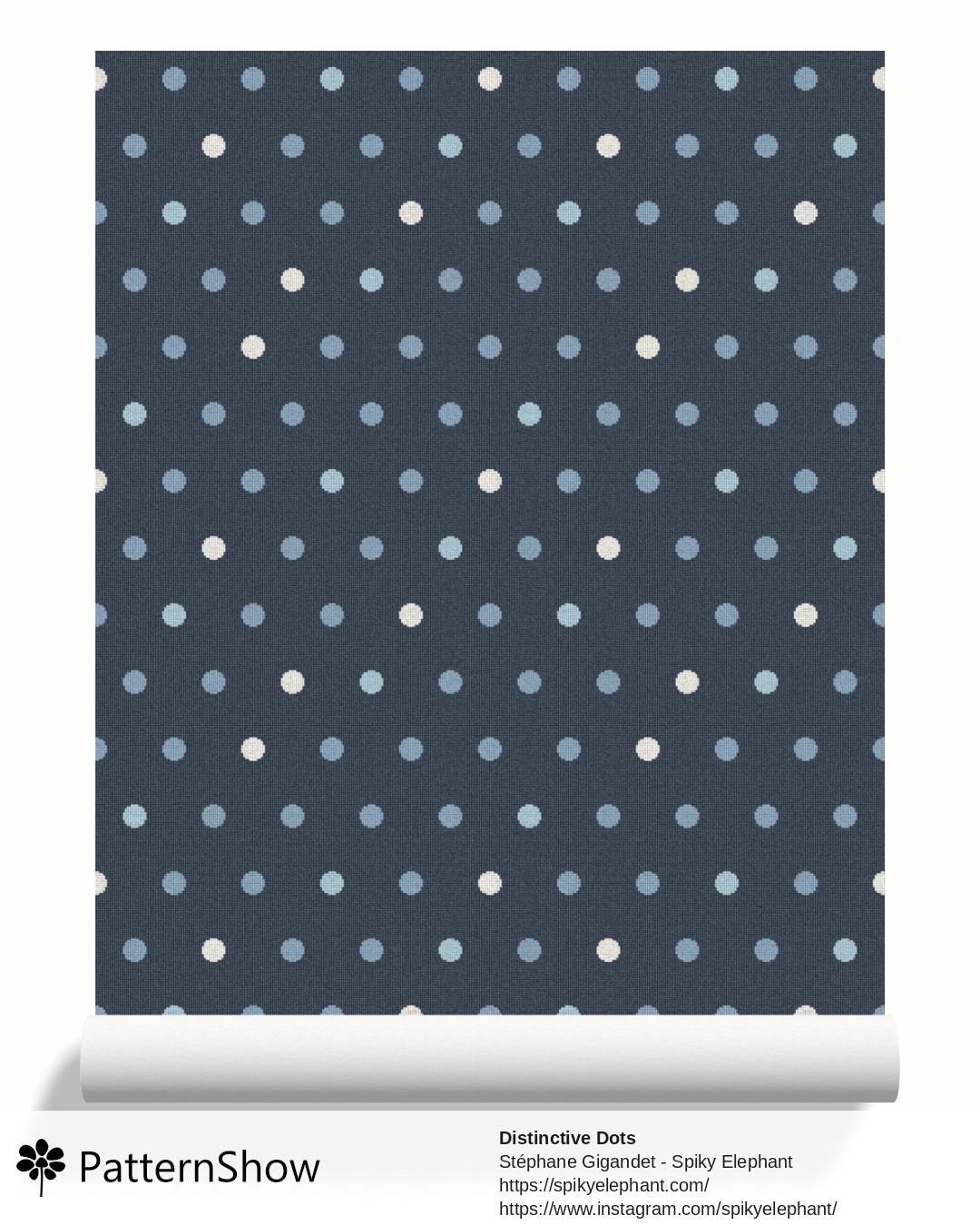 Distinctive Dots wallpaper - Baby Blue White Navy