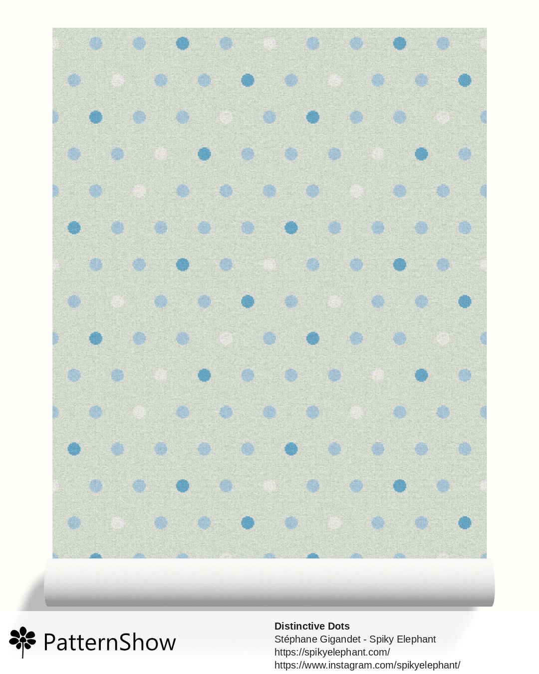 Distinctive Dots wallpaper - Baby Blue Sage Green Cream