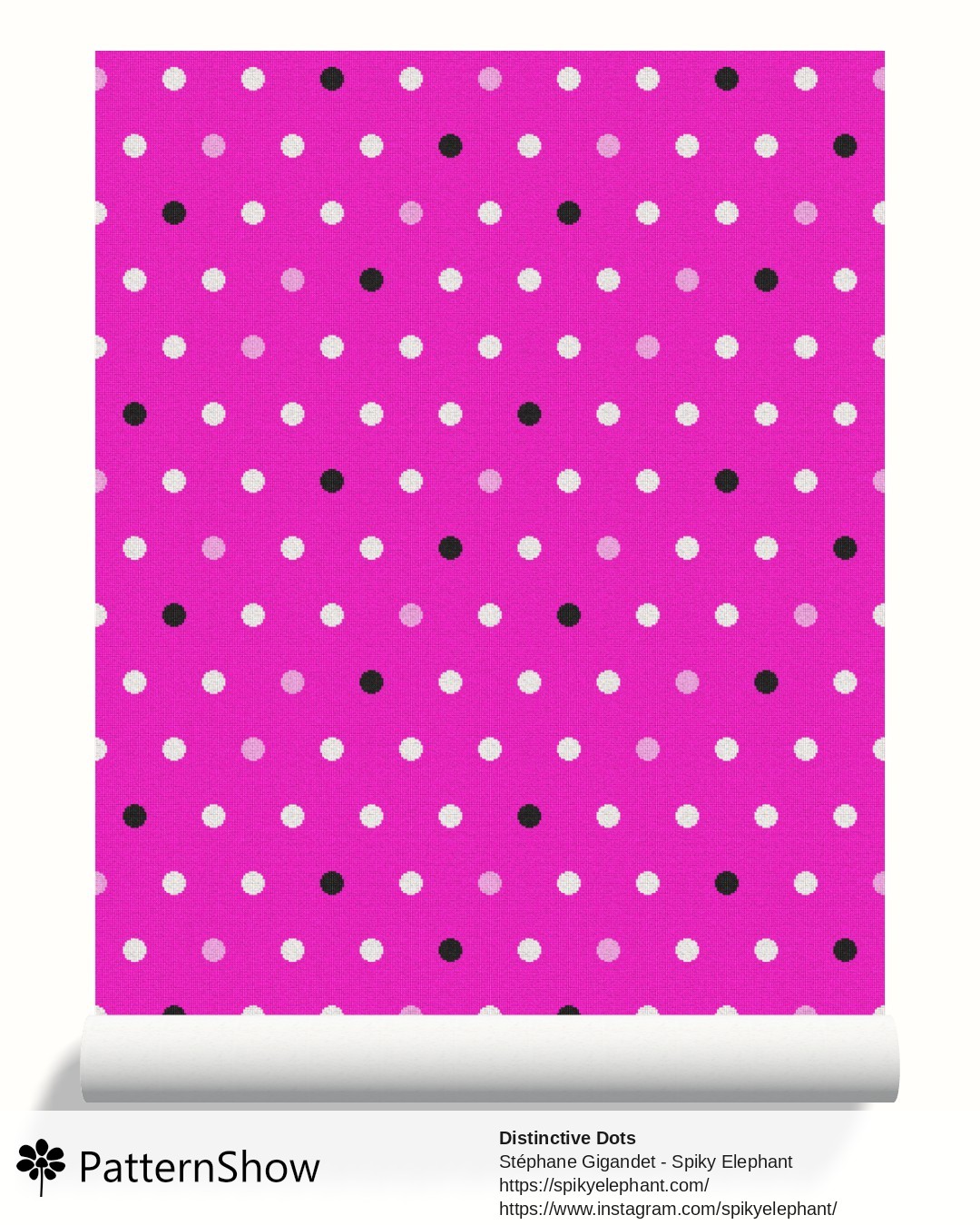 Distinctive Dots wallpaper - White Pink Black Hot Pink Purple