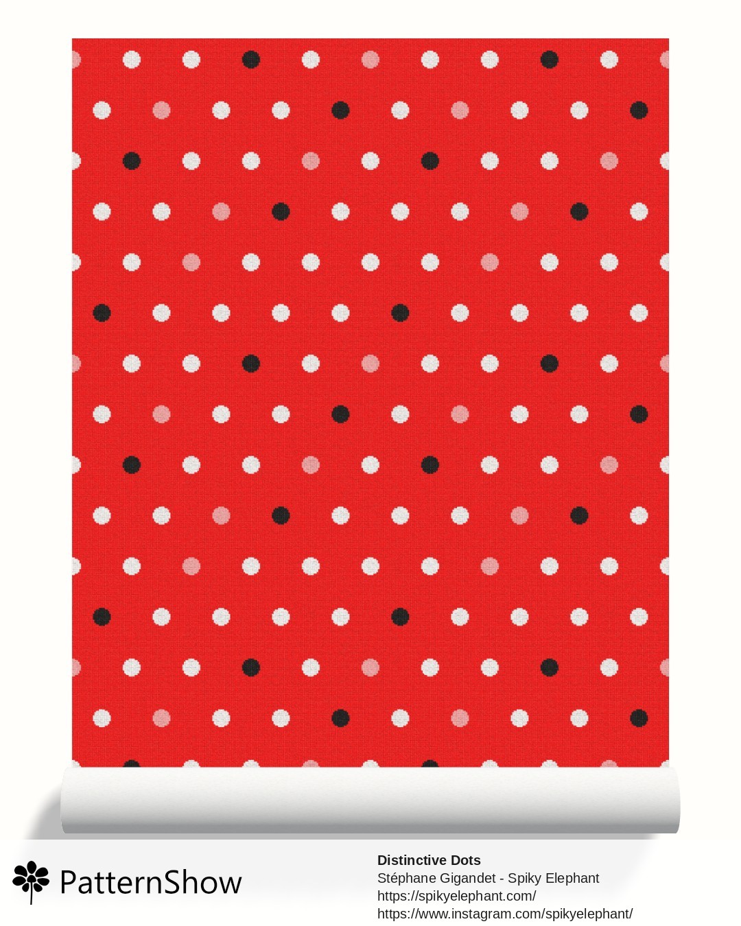 Distinctive Dots wallpaper - Black White Ladybug Red