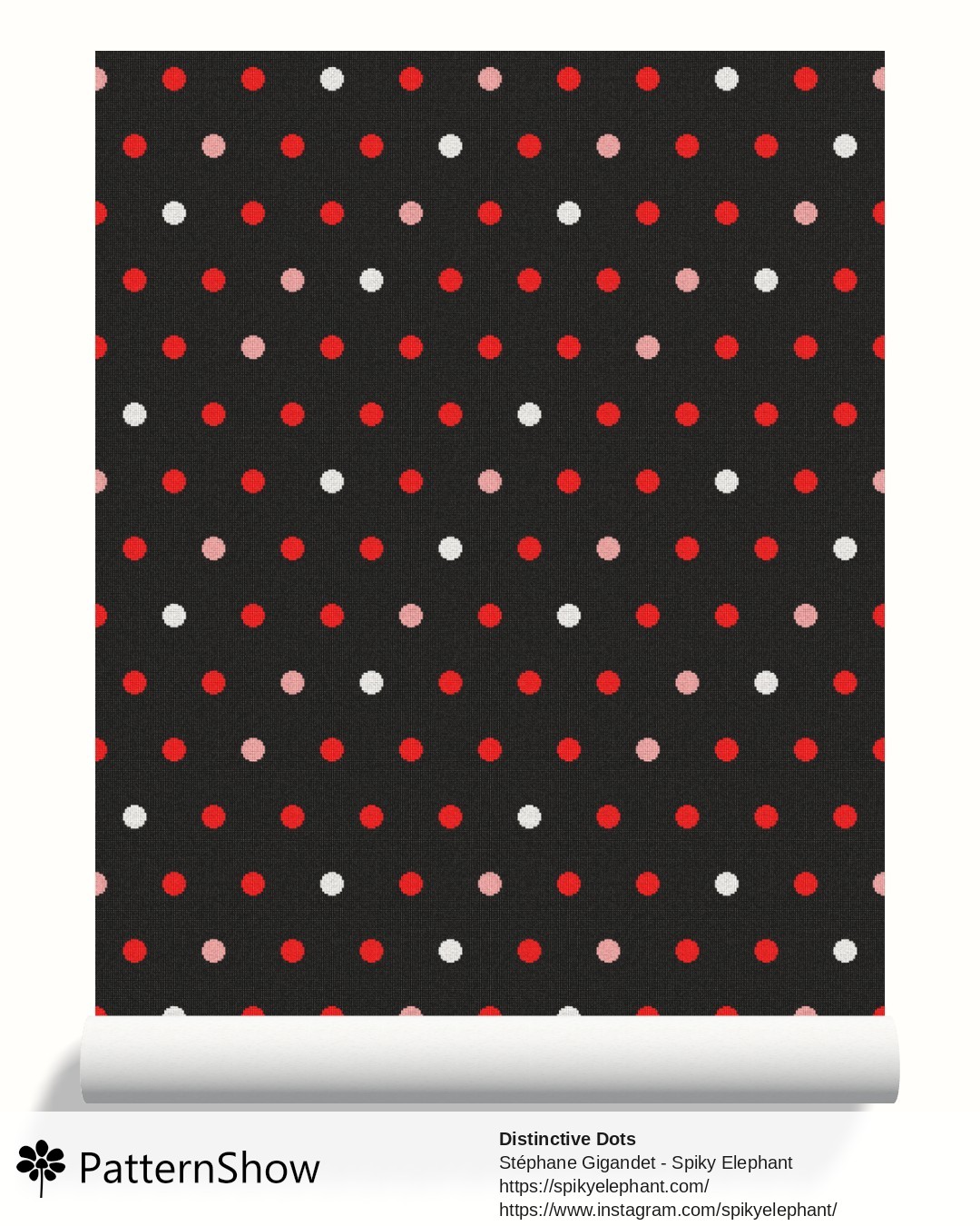 Distinctive Dots wallpaper - Ladybug Red White Dark Grey Black