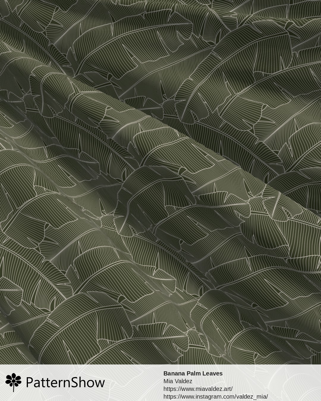 Banana Palm Leaves - Banana Palm Leaves Chive Green Eggshell