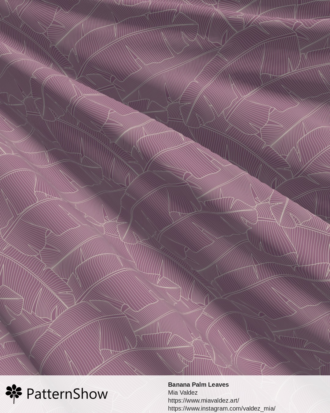 Banana Palm Leaves - Banana Palm Leaves  Mauve and Eggshell