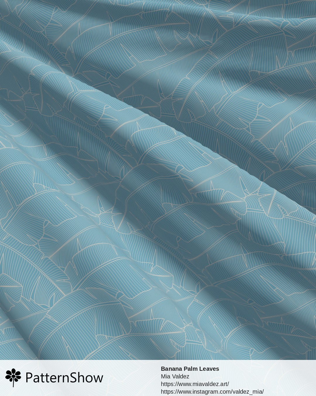 Banana Palm Leaves - Banana Palm Leaves Sky Blue and Off-White