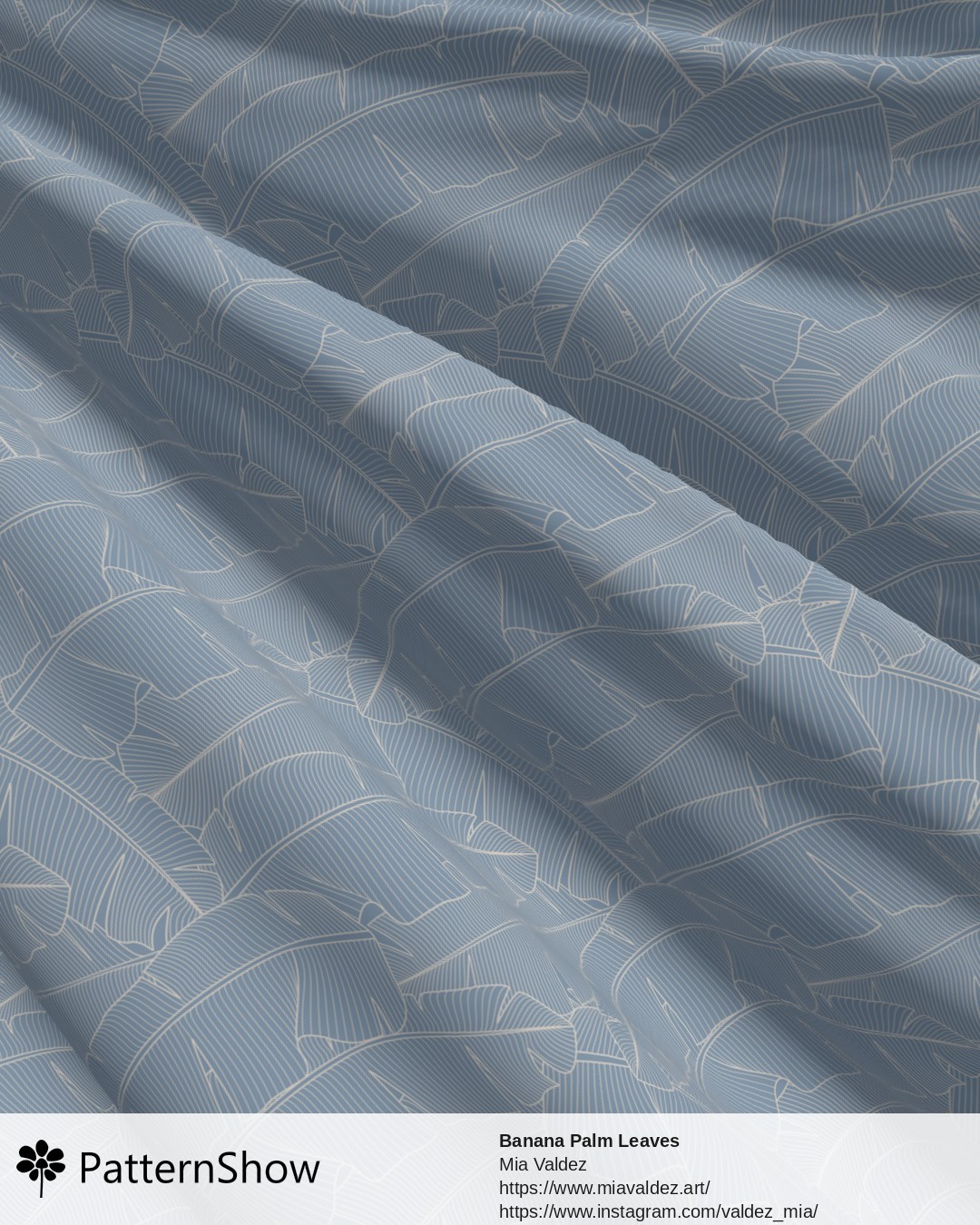 Banana Palm Leaves - Banana Palm Leaves Cerulean and Off-White