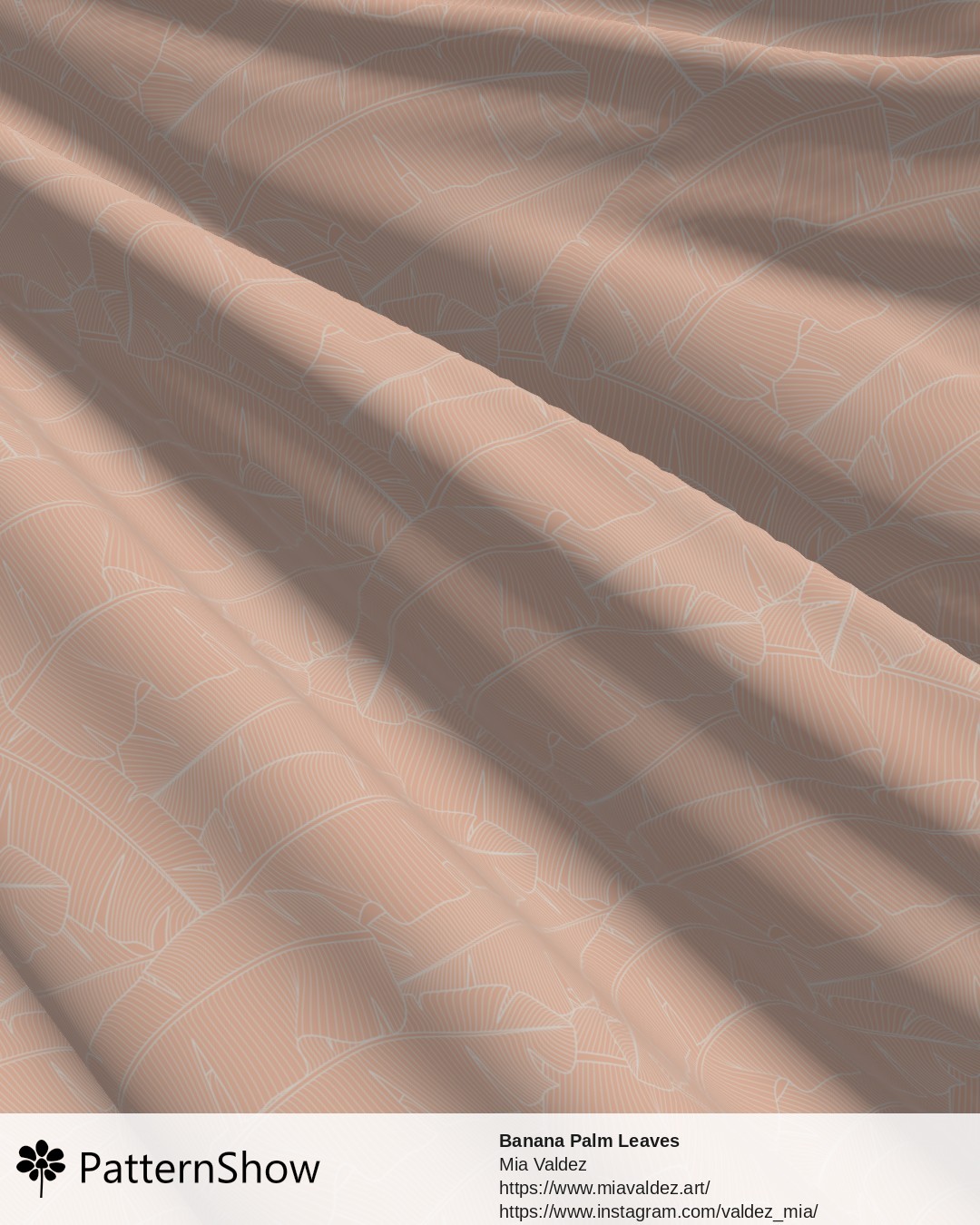 Banana Palm Leaves - Banana Palm Leaves Pale Peach and Off-White