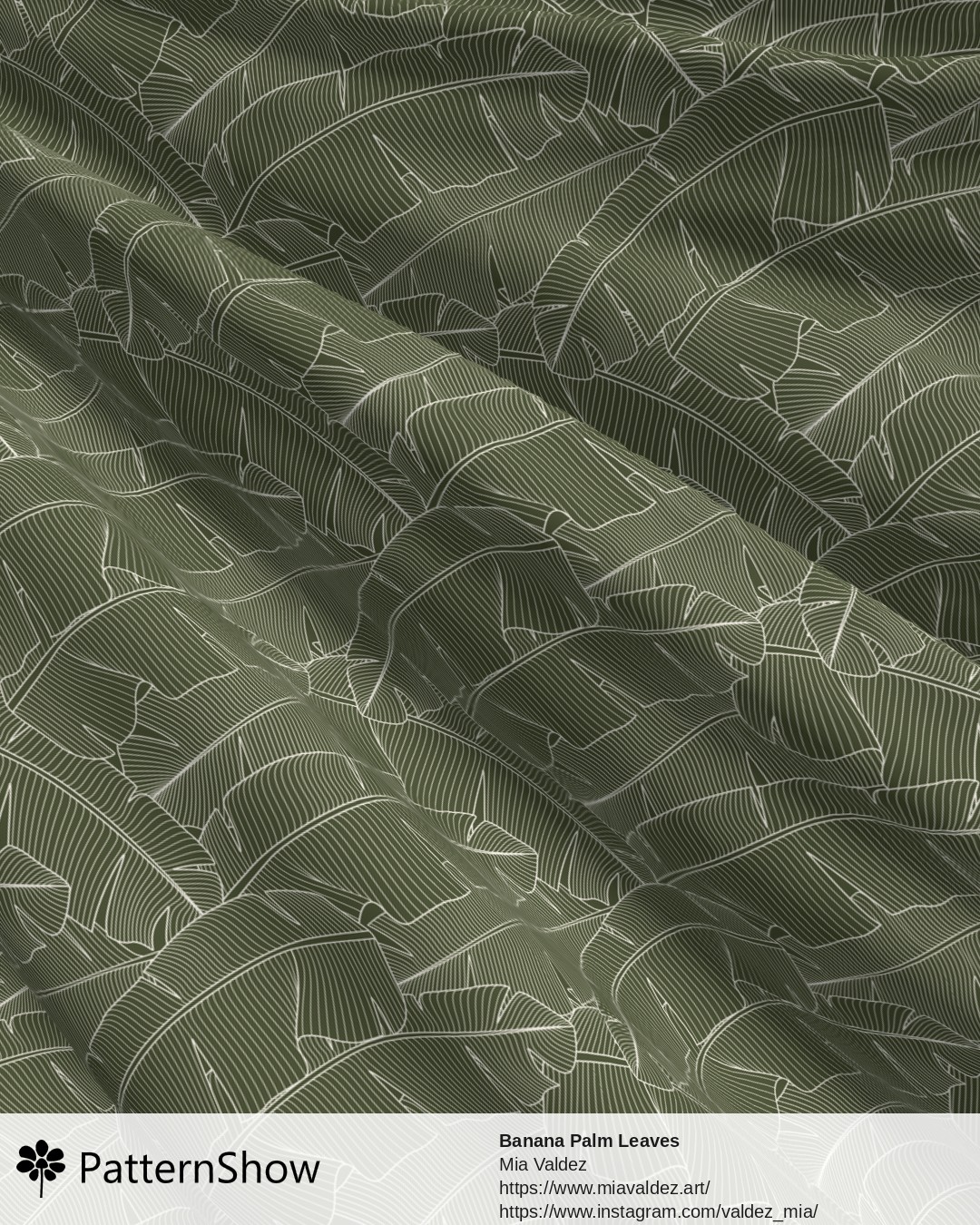 Banana Palm Leaves - Banana Palm Leaves Chive Green Eggshell