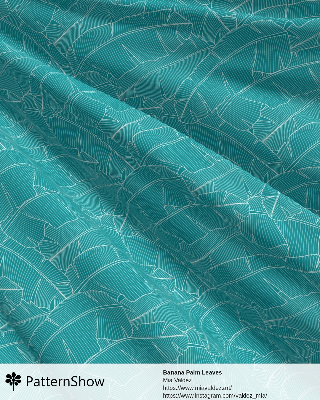 Banana Palm Leaves - Banana Palm Leaves Blue Peacock and Off White