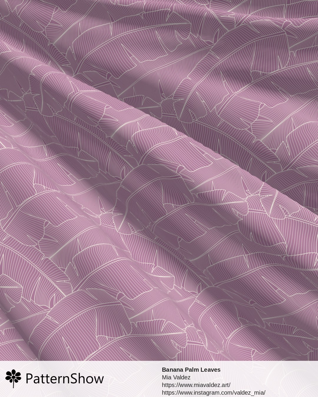 Banana Palm Leaves - Banana Palm Leaves  Mauve and Eggshell