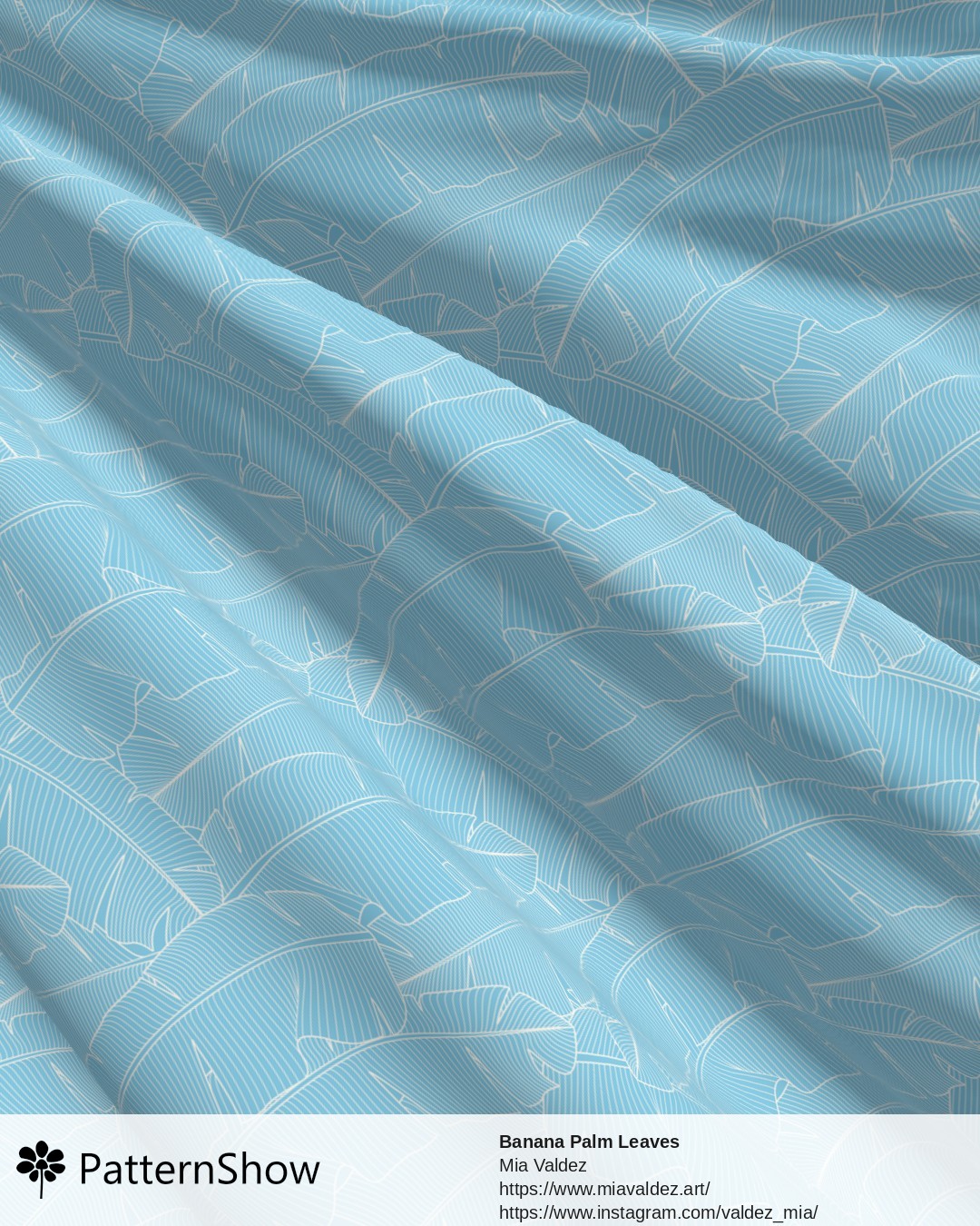 Banana Palm Leaves - Banana Palm Leaves Sky Blue and Off-White