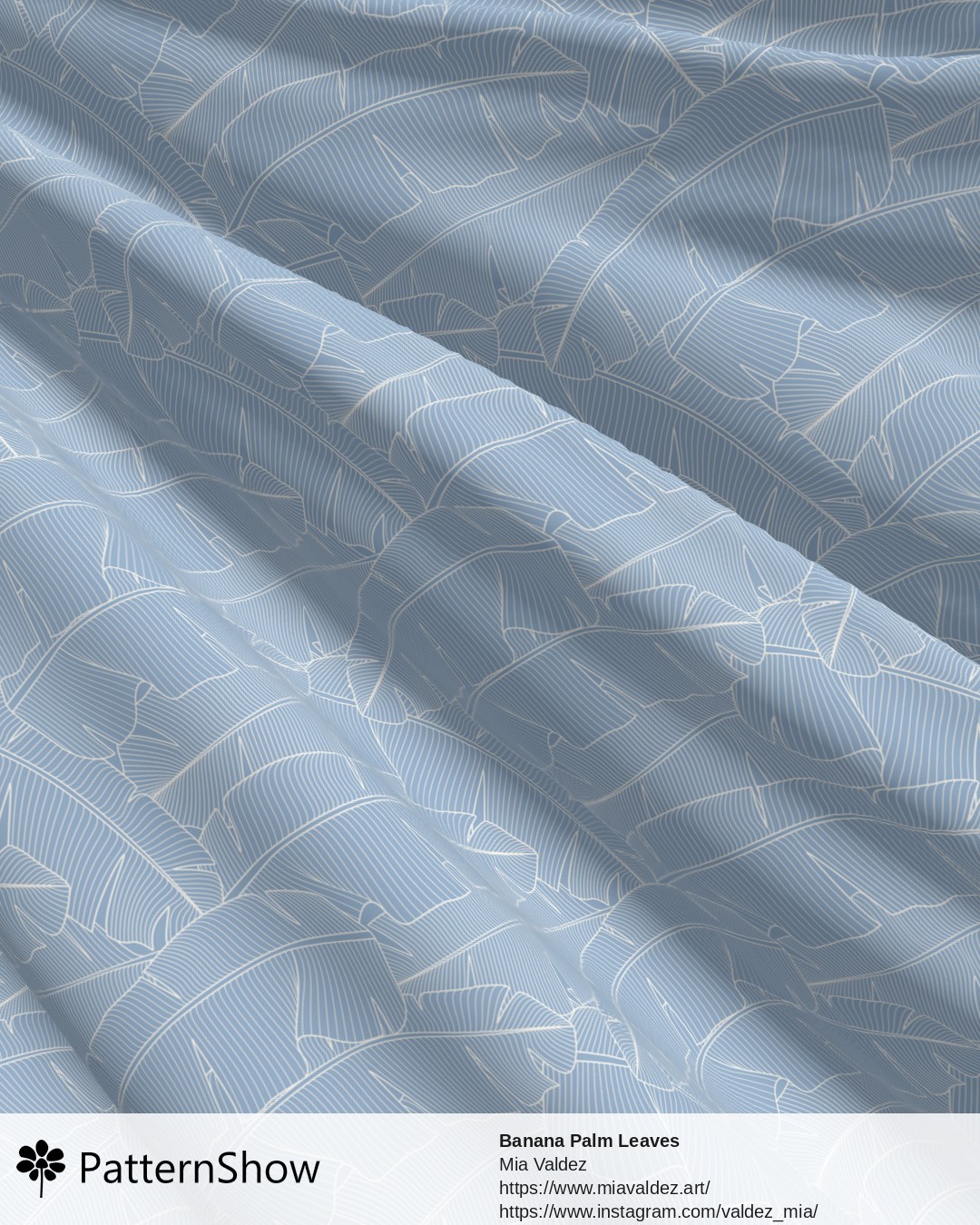 Banana Palm Leaves - Banana Palm Leaves Cerulean and Off-White