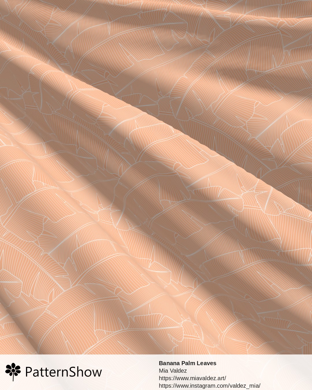 Banana Palm Leaves - Banana Palm Leaves Peach Fuzz and Off-White