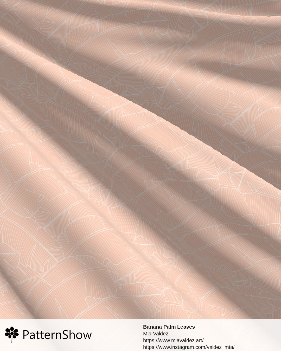 Banana Palm Leaves - Banana Palm Leaves Pale Peach and Off-White
