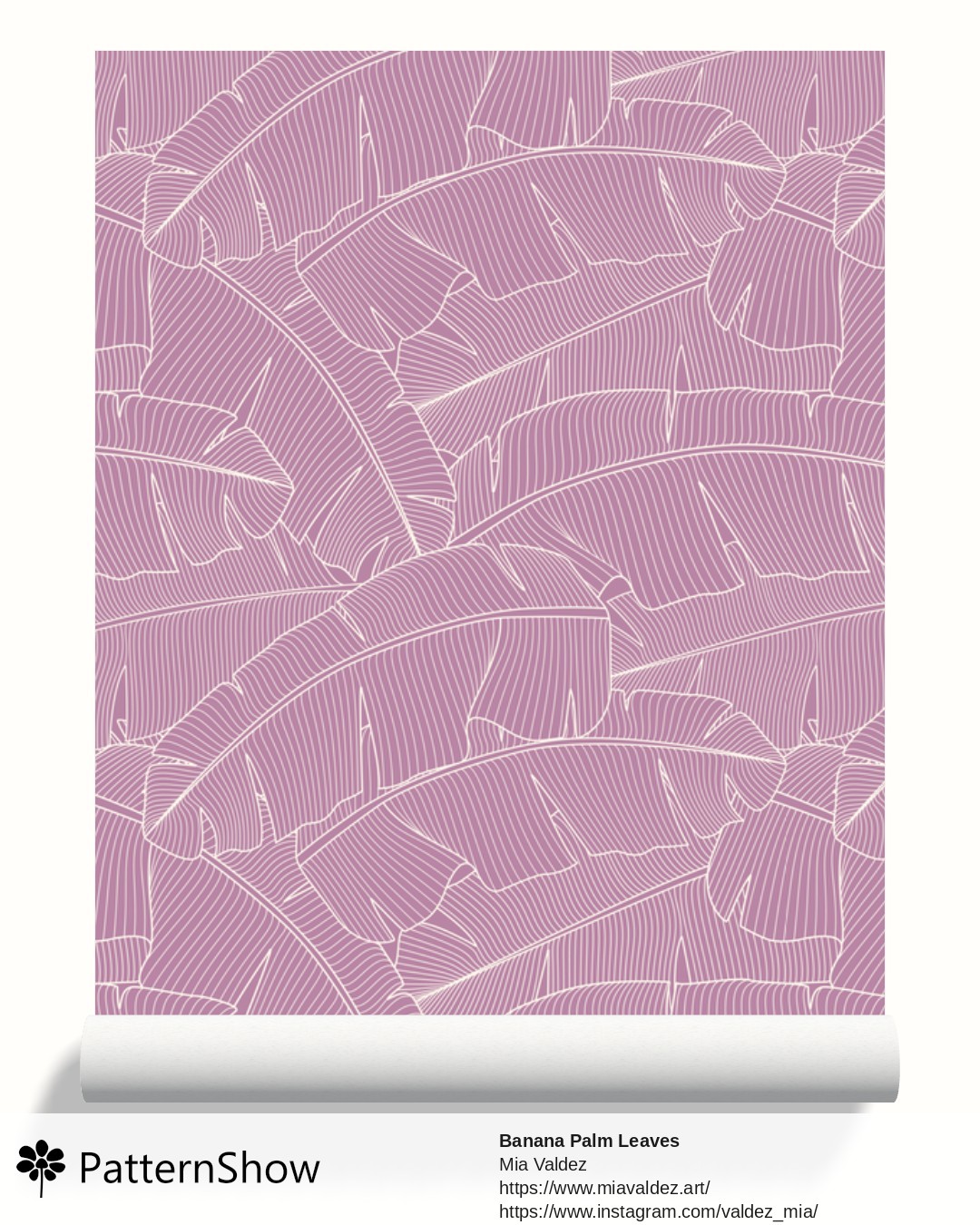 Banana Palm Leaves wallpaper - Banana Palm Leaves  Mauve and Eggshell