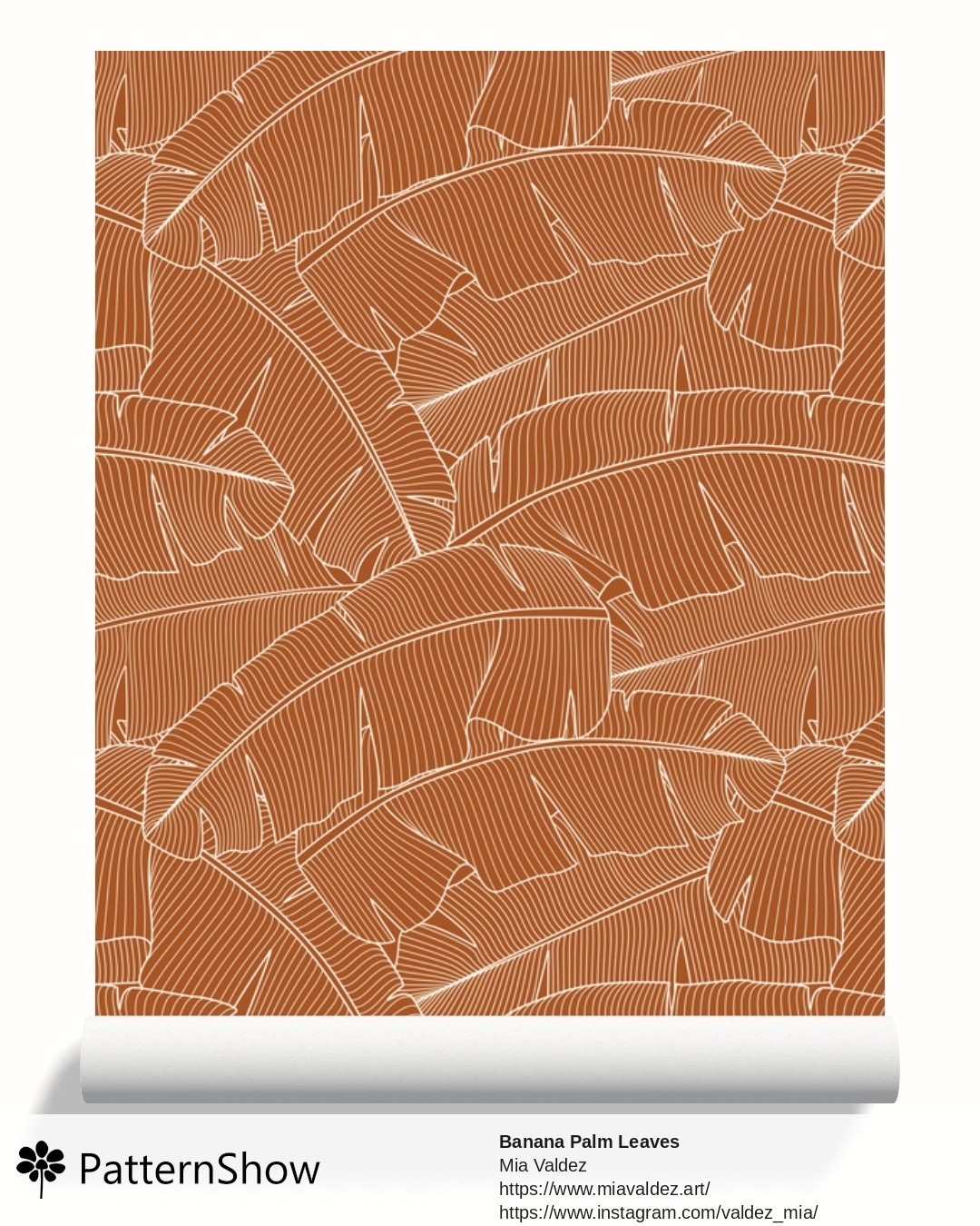 Banana Palm Leaves wallpaper - Banana Palm Leaves Copper and Warm Cream