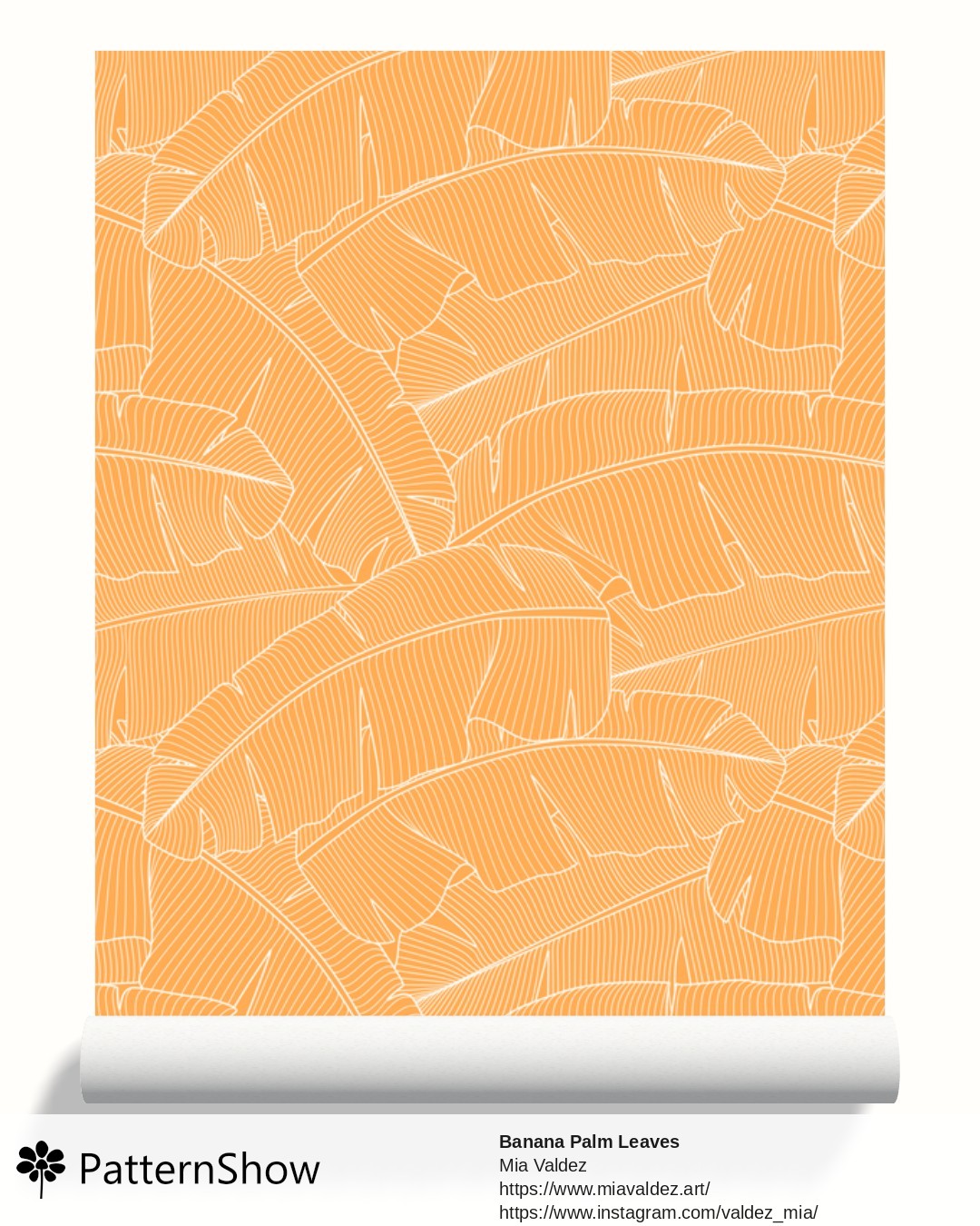 Banana Palm Leaves wallpaper - Banana Palm Leaves Marigold and Eggshell