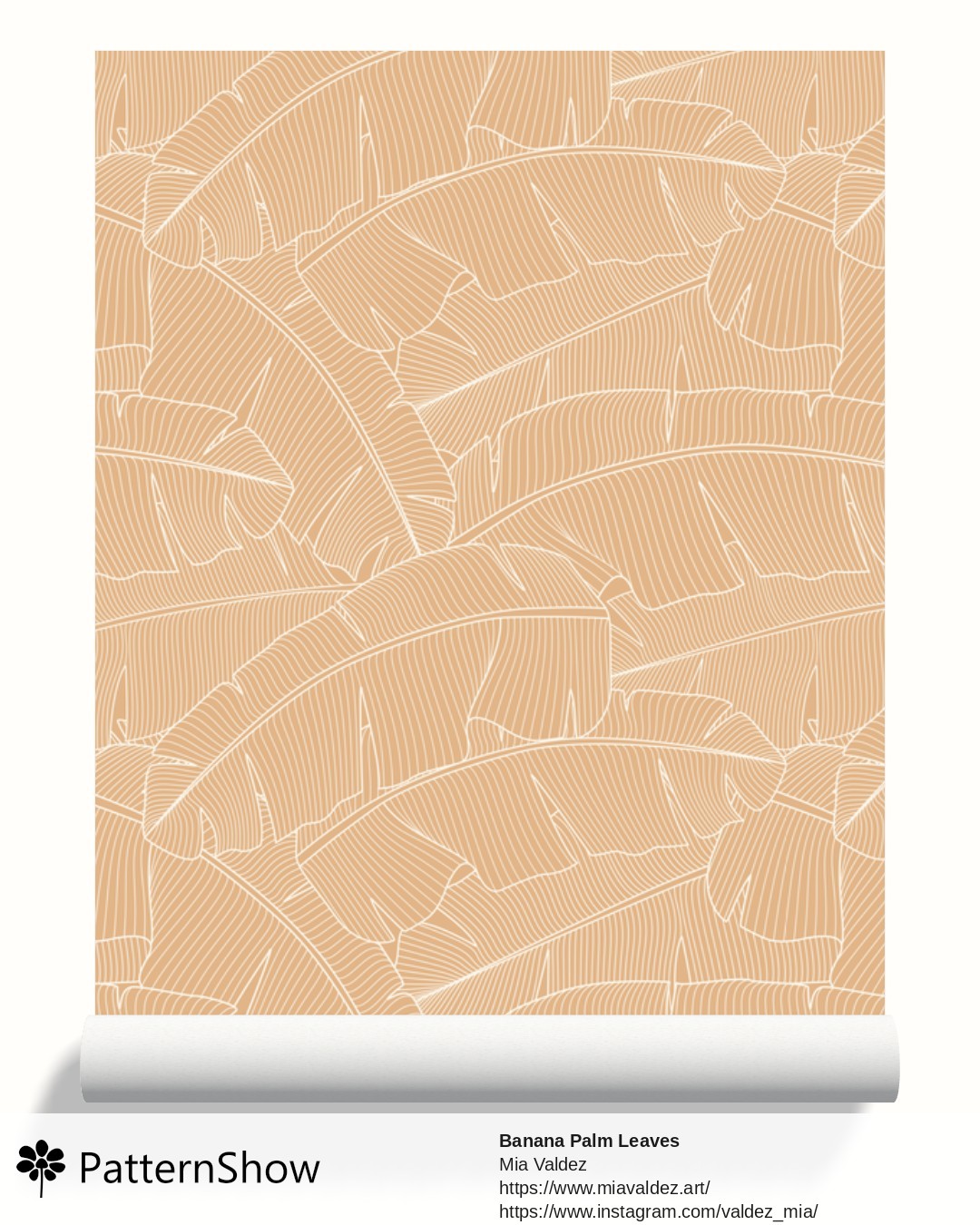 Banana Palm Leaves wallpaper - Banana Palm Leaves Desert Mist and Warm Cream