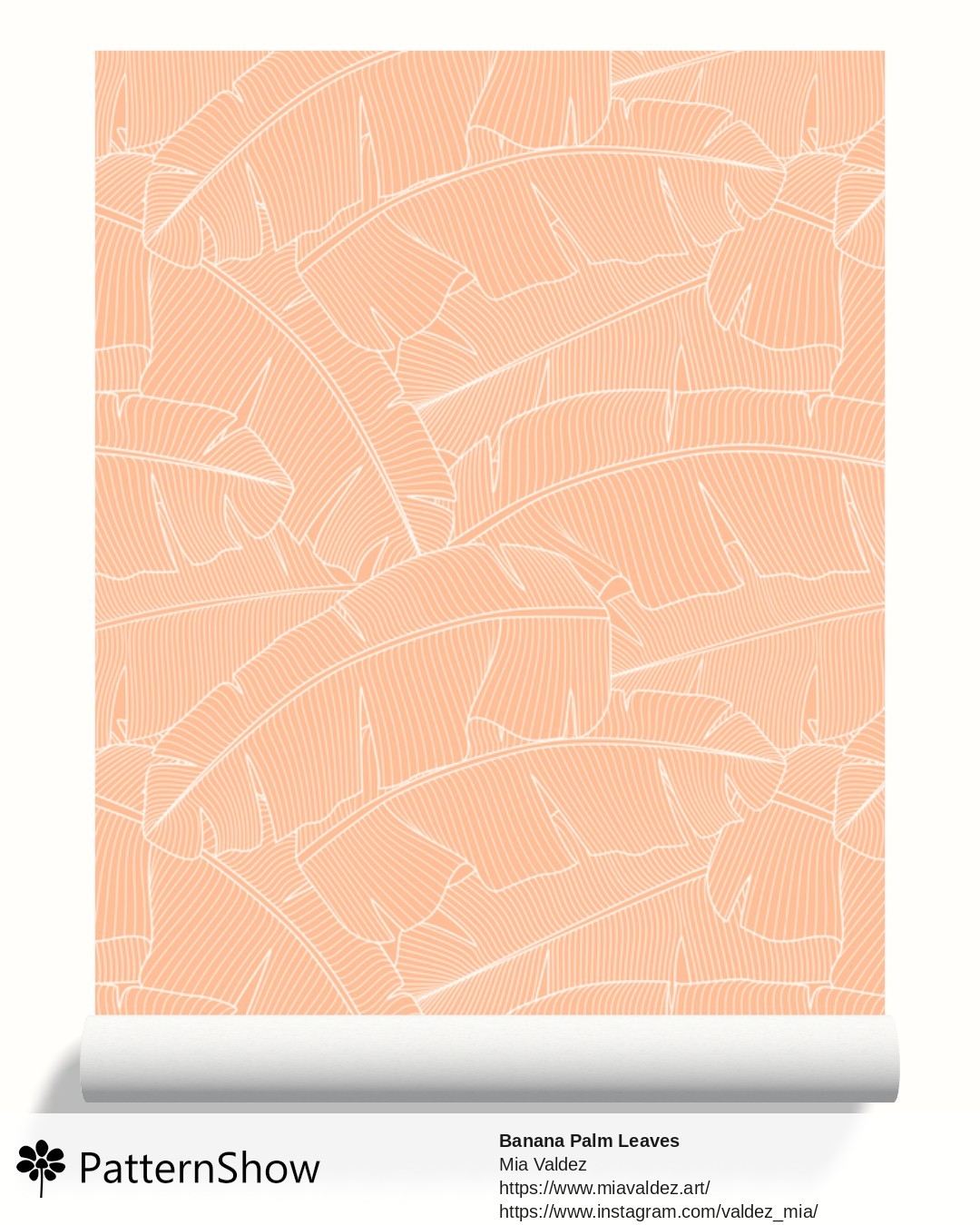 Banana Palm Leaves wallpaper - Banana Palm Leaves Peach Fuzz and Off-White