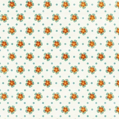 Modern Floral Polka Dot Forget Me Not Flowers - Off White