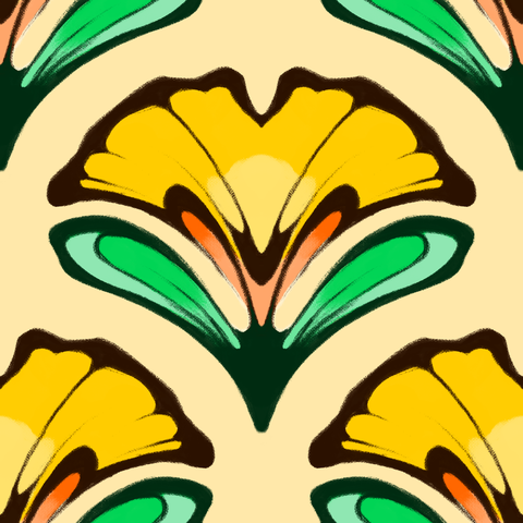 Yellow Orange Green Cream