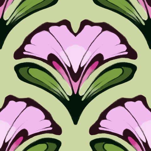 Blush Pink Fern Olive Moss Green