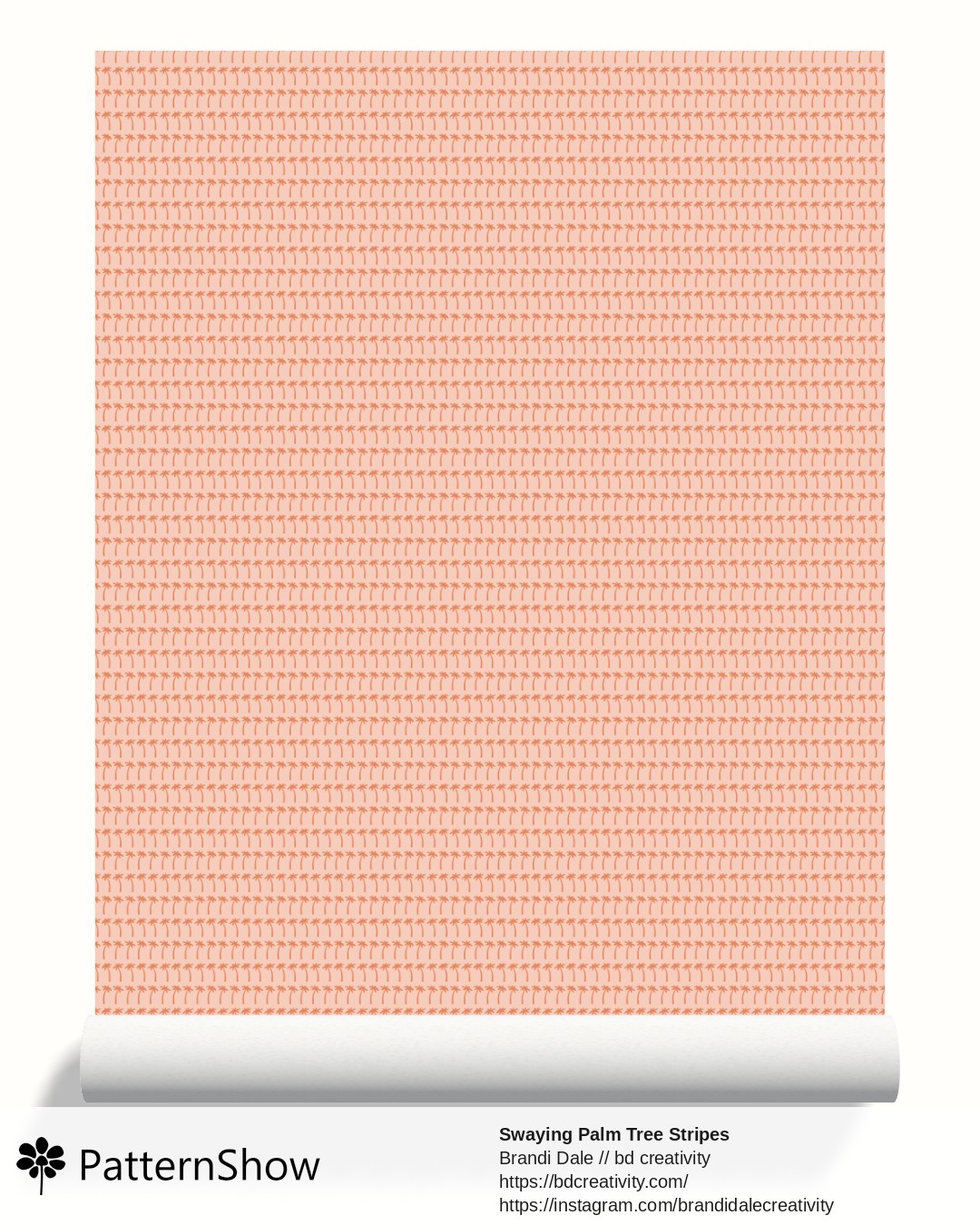 Swaying Palm Tree Stripes wallpaper - Peach and Orange