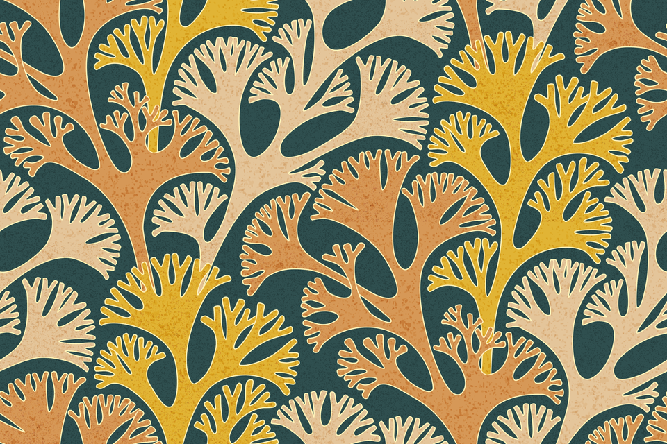 Beige Brown Mustard Yellow Teal