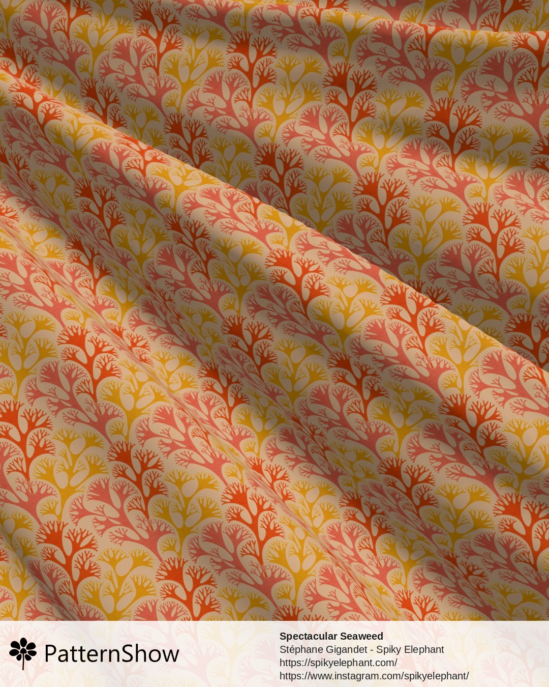 Spectacular Seaweed - Salmon Pink Orange Yellow Gold Peach