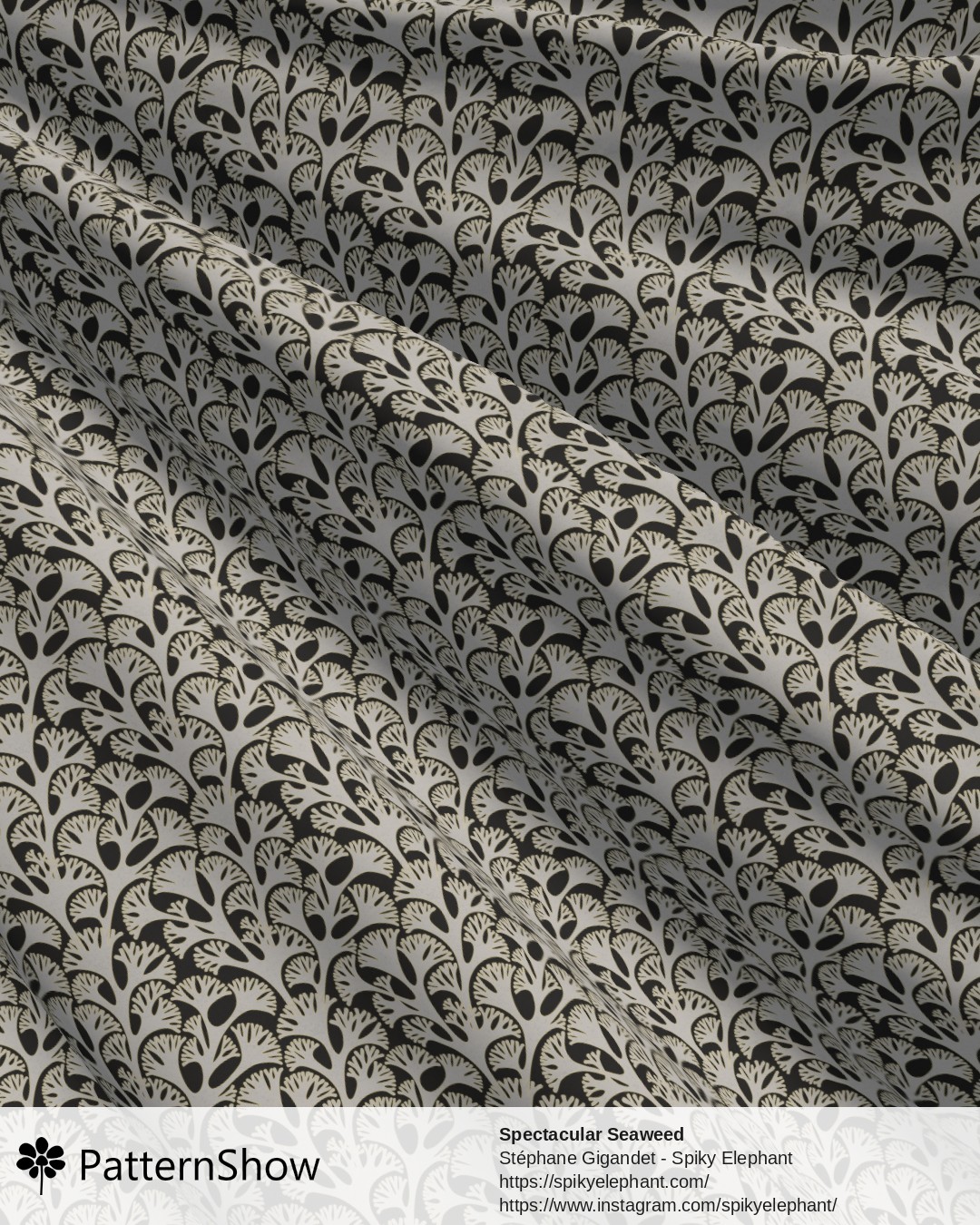 Spectacular Seaweed - Monochrome Grey White Dark Black