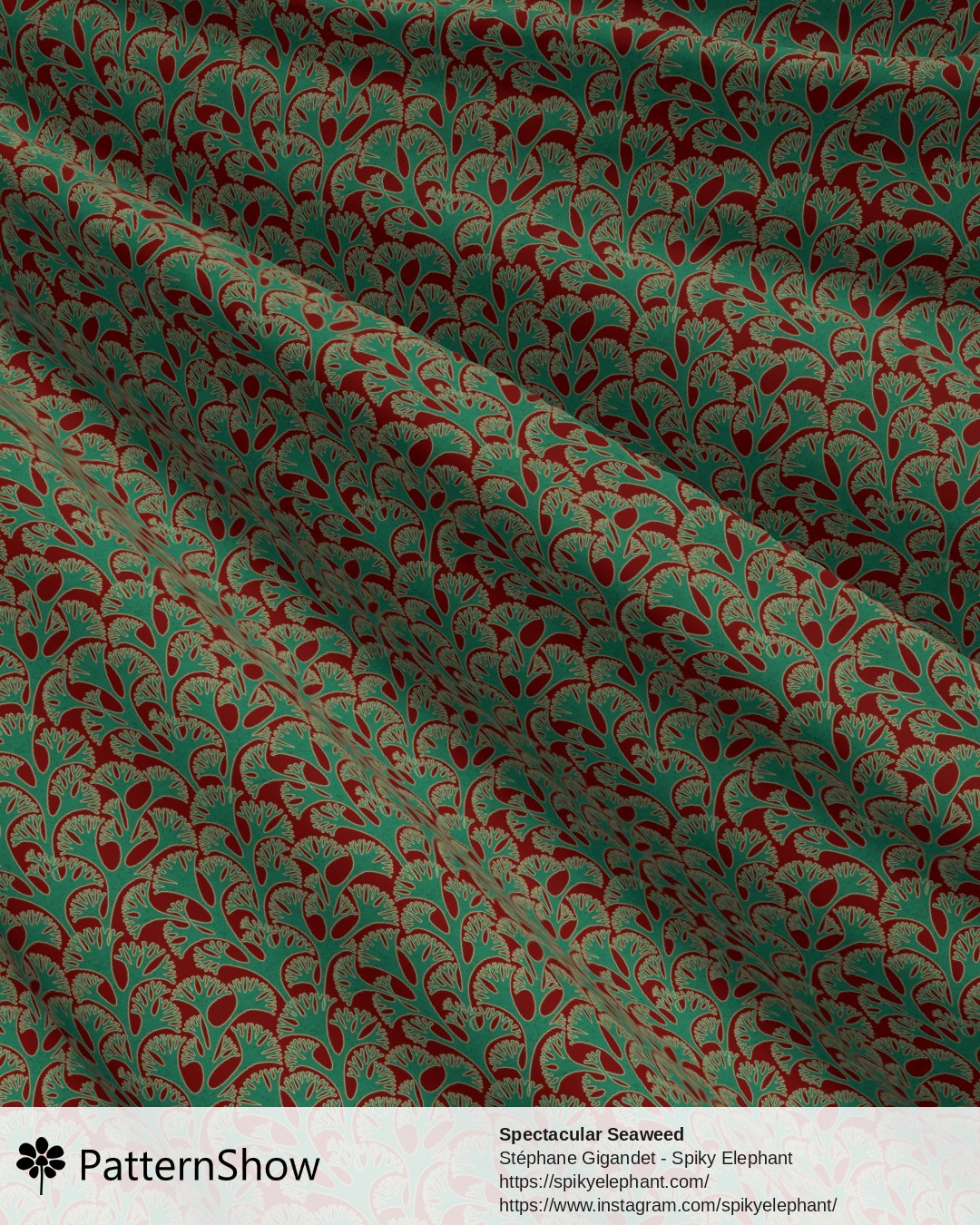 Spectacular Seaweed - Emerald Jade Green Garnet Red