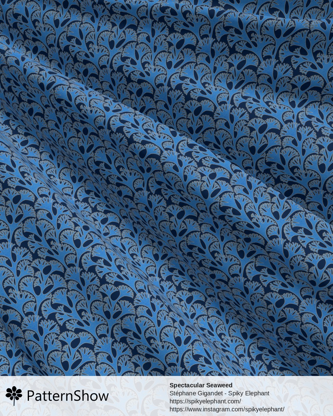 Spectacular Seaweed - Cerulean Denim Deep Ocean Navy Blue