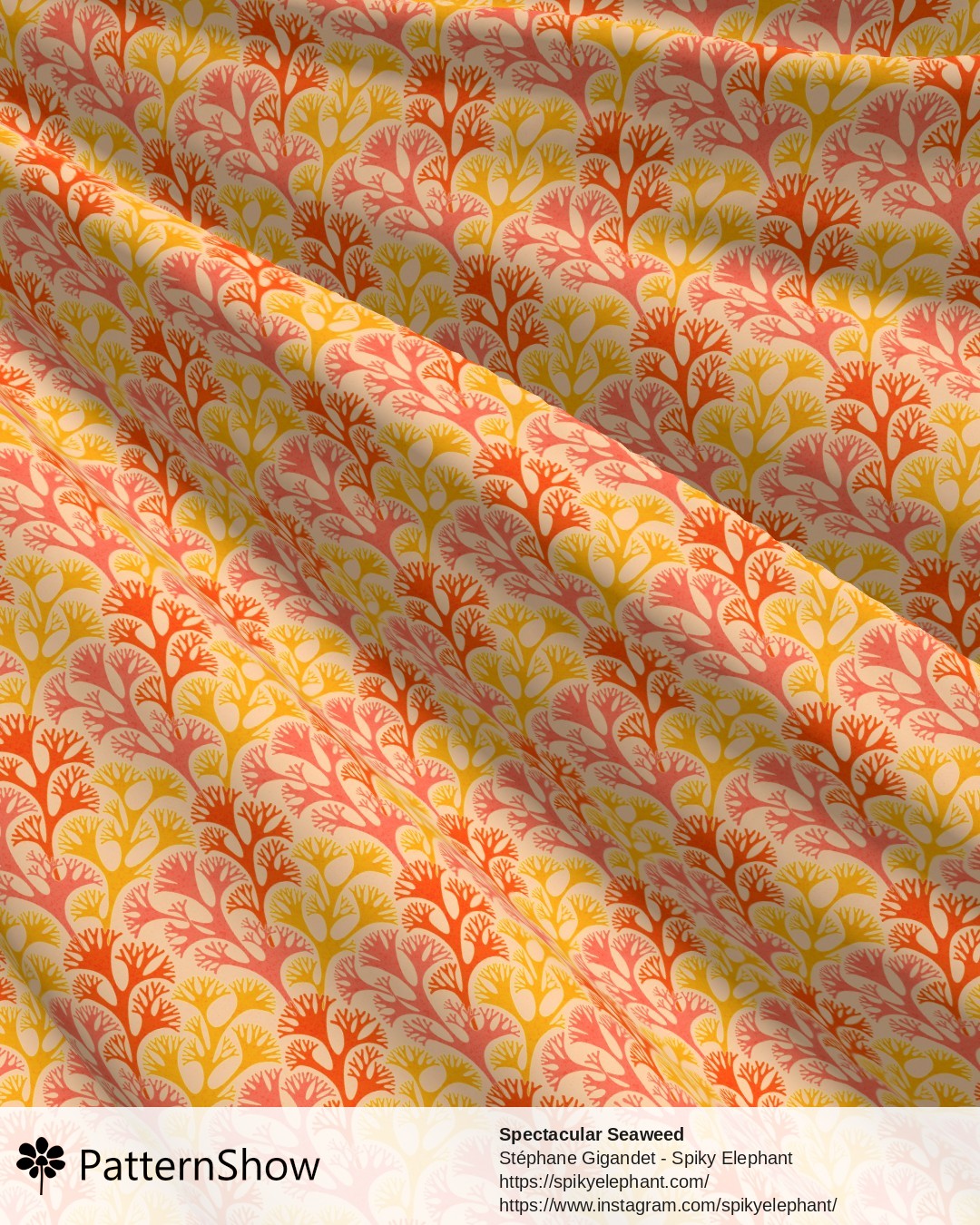 Spectacular Seaweed - Salmon Pink Orange Yellow Gold Peach