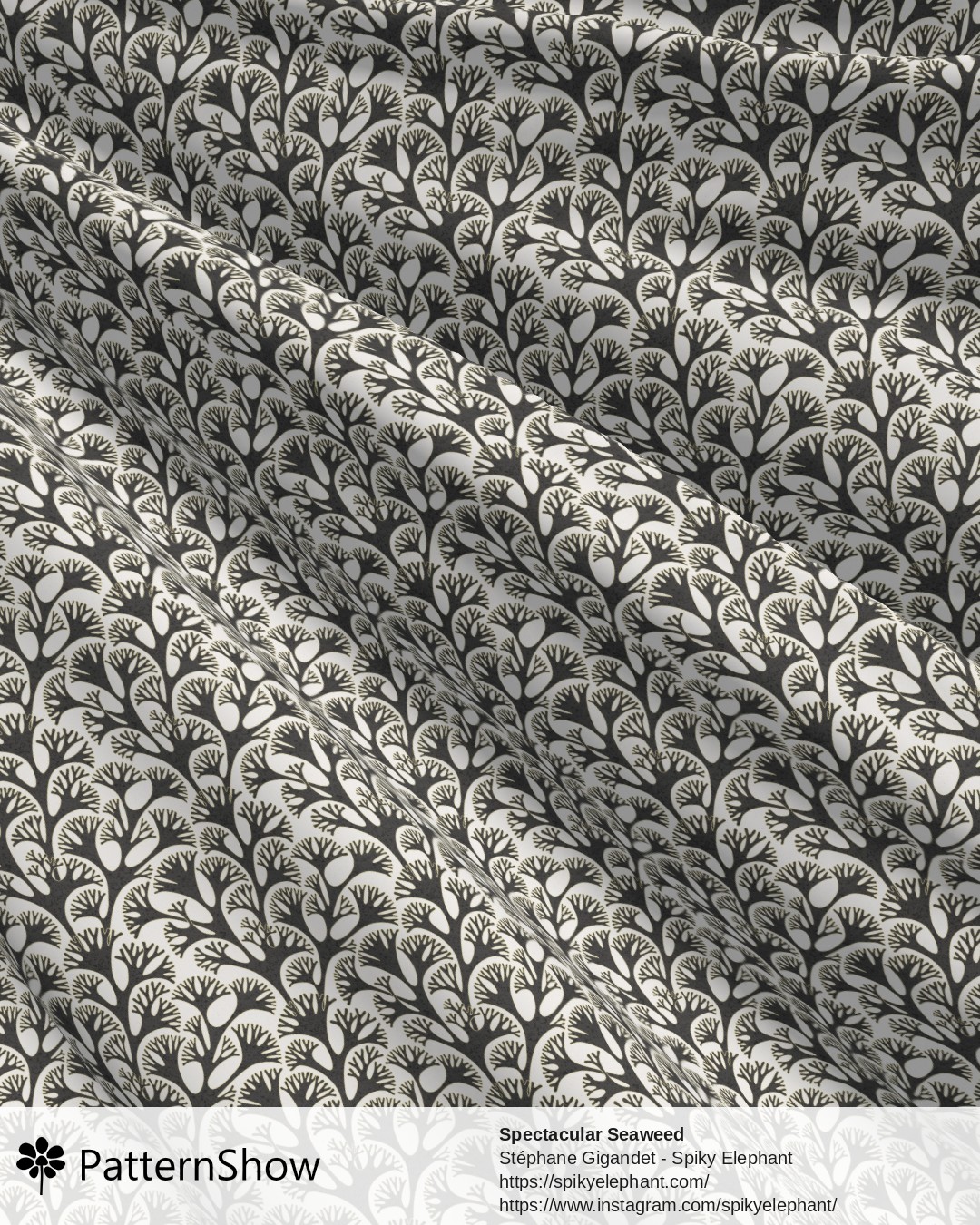Spectacular Seaweed - Dark Grey Gold Black