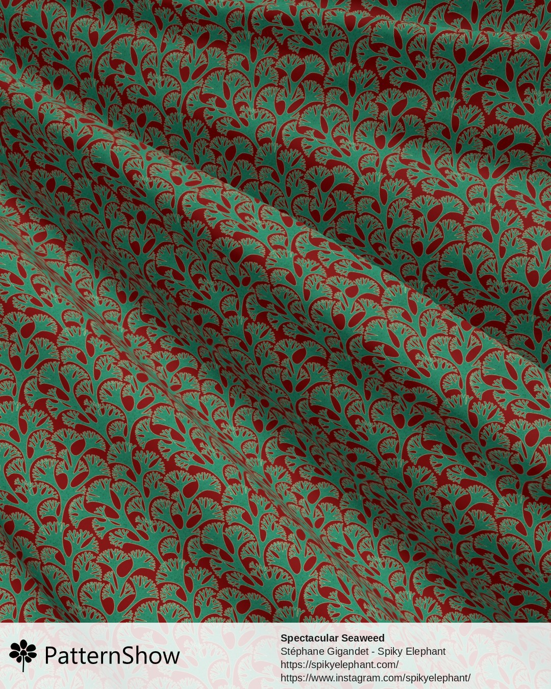 Spectacular Seaweed - Emerald Jade Green Garnet Red