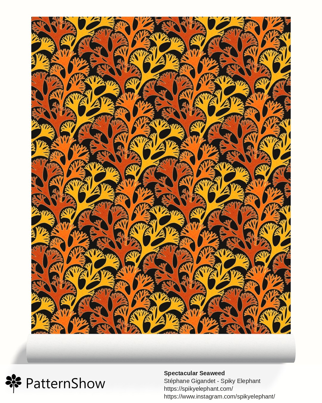 Spectacular Seaweed wallpaper - Halloween Orange Red Yellow Black