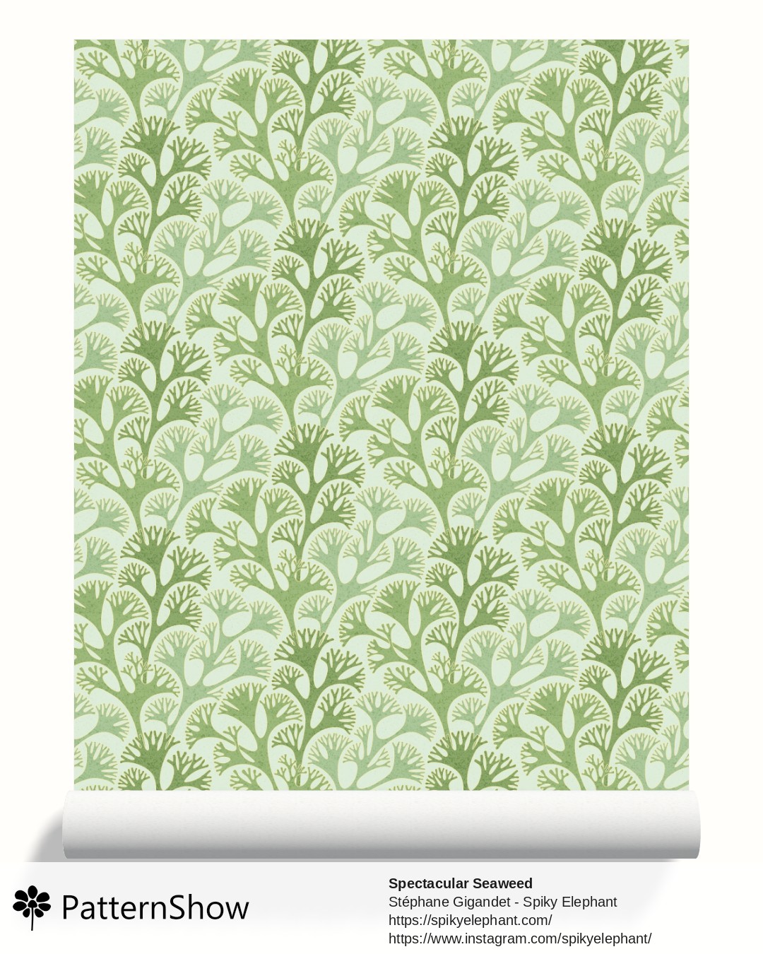 Spectacular Seaweed wallpaper - Misty Tea Fern Green Sage Olive