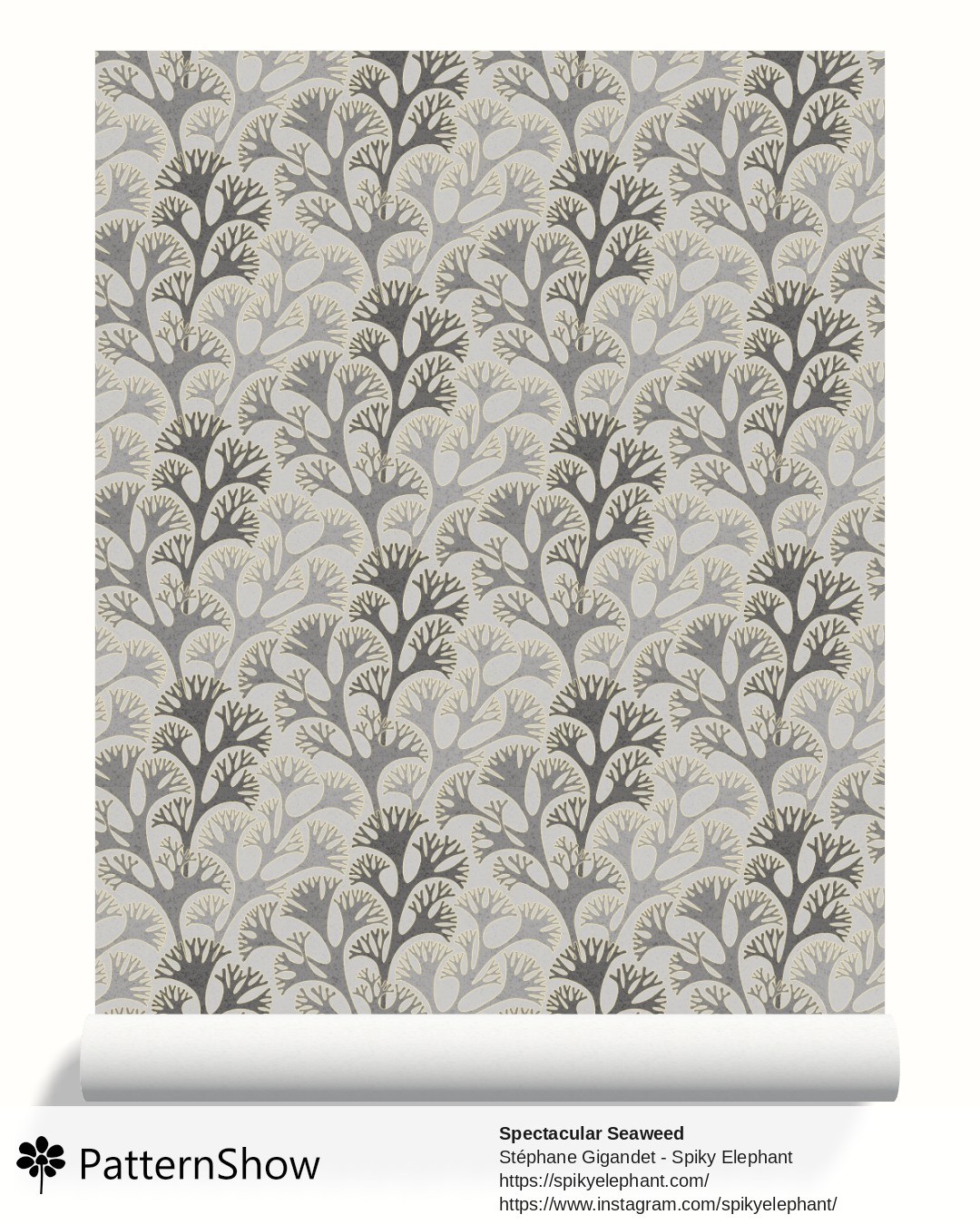 Spectacular Seaweed wallpaper - Dark Light Moody Grey Shades