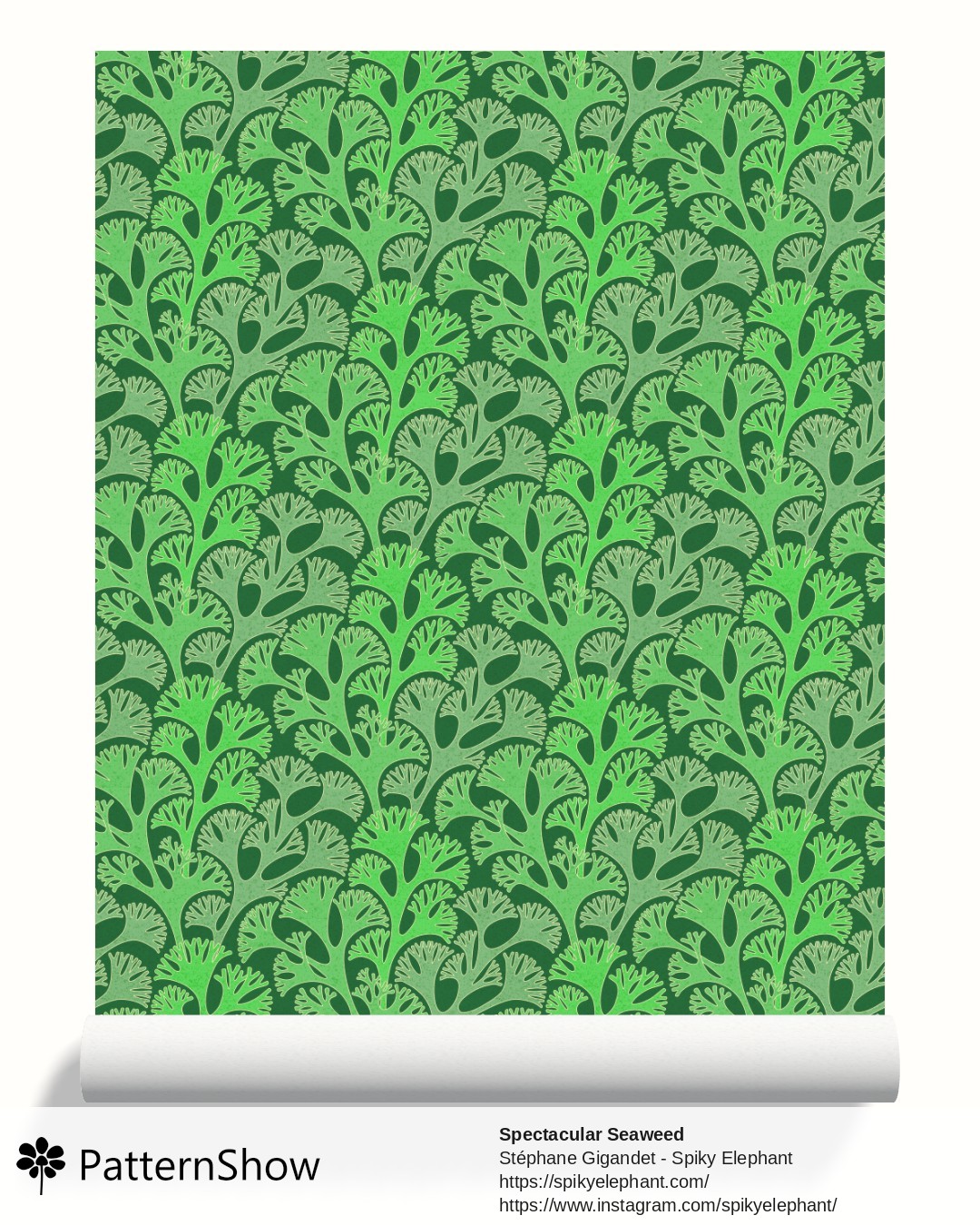 Spectacular Seaweed wallpaper - Fun Glowing Neon Kelly Lime Green