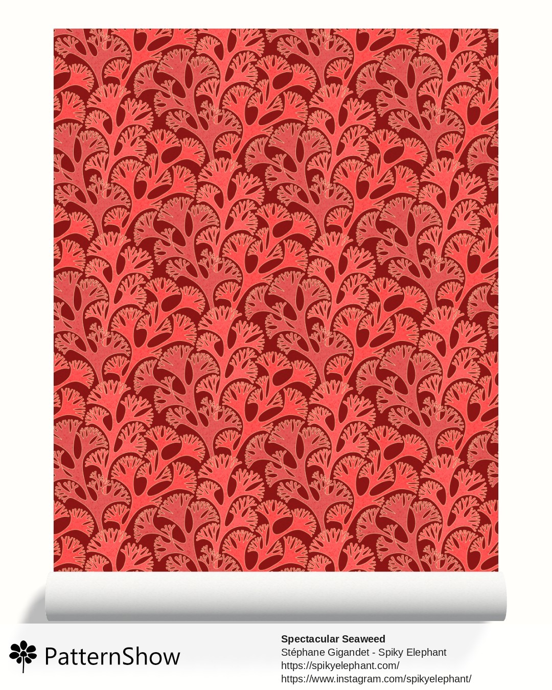 Spectacular Seaweed wallpaper - Scarlet Tomato Blood Red Maroon
