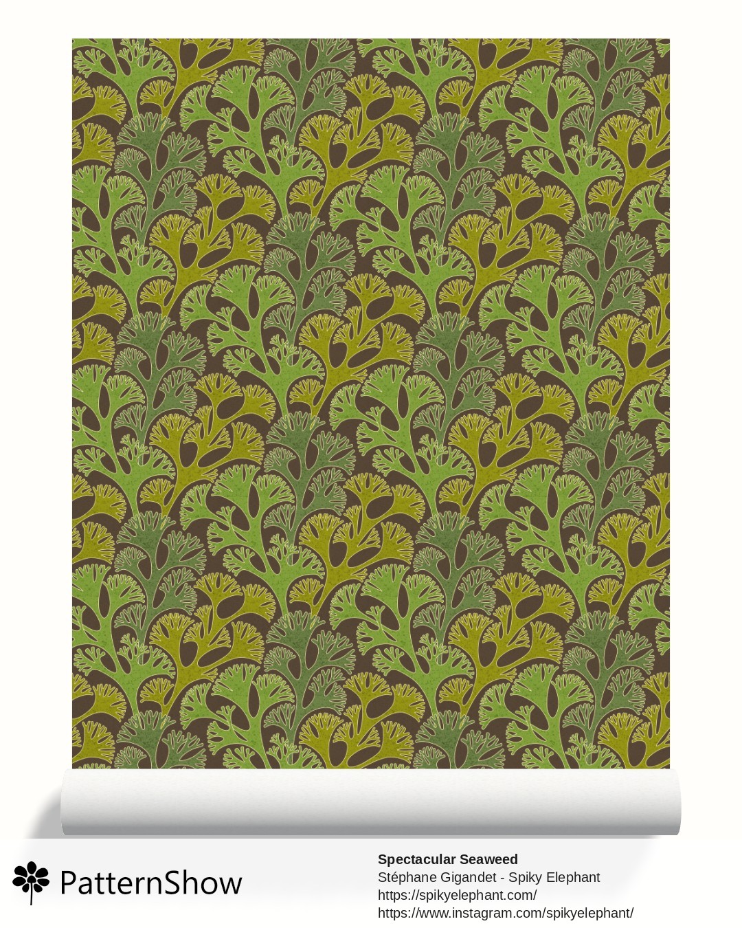 Spectacular Seaweed wallpaper - Murky Swamp Olive Fern Green Brown