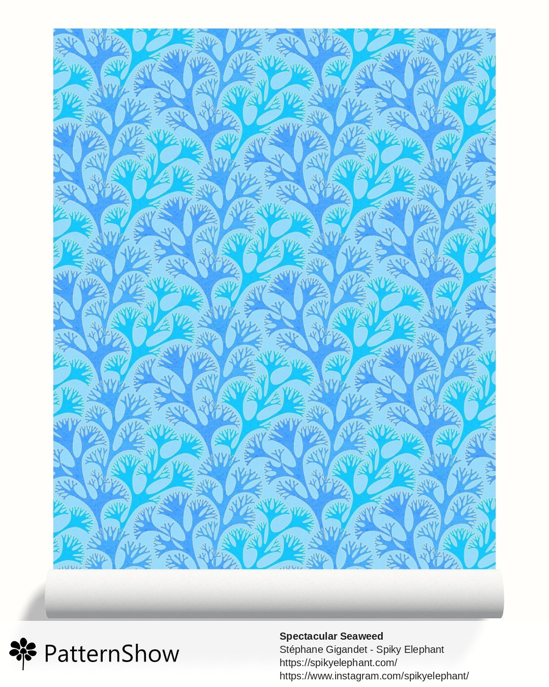 Spectacular Seaweed wallpaper - Azure Sky Blue Cobalt Sea Cornflower