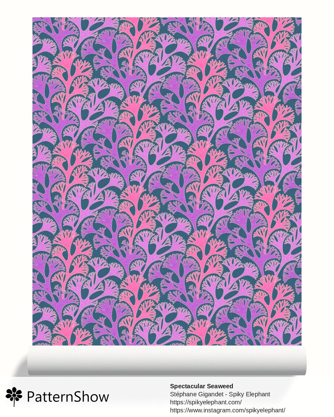 Spectacular Seaweed wallpaper - Pink Purple Violet Shabby Chic