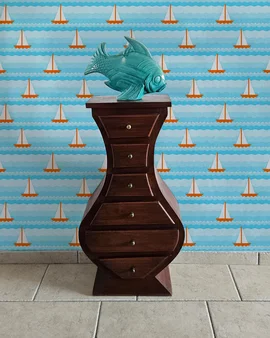 Nautical Origami Sailboats Wallpaper for a Fun Beach House!