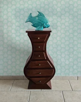 Coastal Sea Shells Wallpaper in Light Sage Green and Turquoise Porcelain Fish
