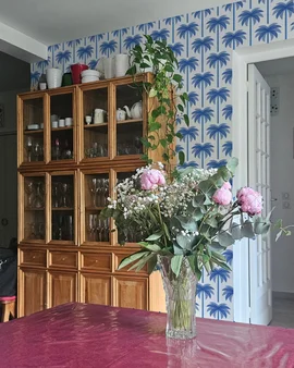 Delft Blue Palms Dining Room