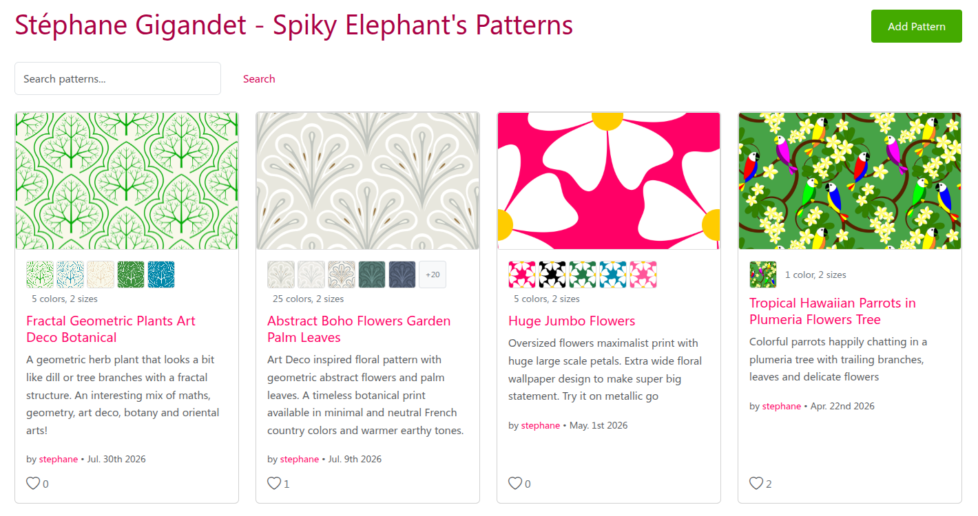 Spiky Elephant pattern portfolio on PatternShow